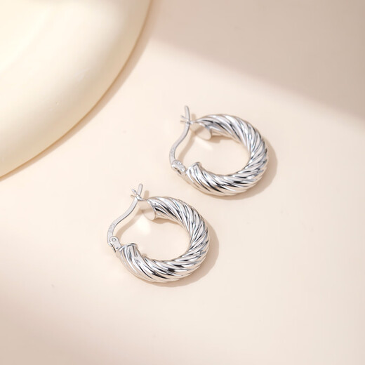 Yalundi sterling silver earrings women's earrings large plain hoop earrings 2025 new high-end light luxury earrings