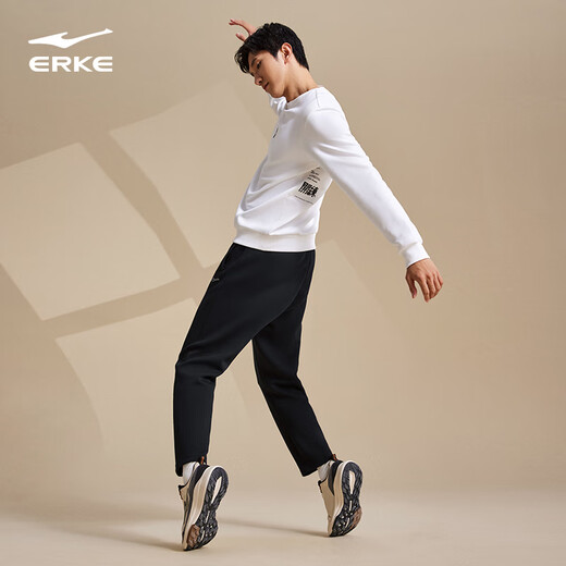 Hongxing Erke sports pants autumn new men's pants straight knitted trousers solid color simple outdoor casual nine-point pants for men