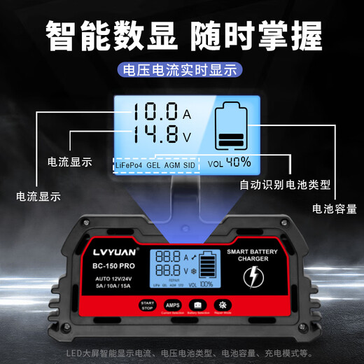 XIWEITE car battery charger 12V24V universal high-power intelligent repair battery full self-stop 4S shop dedicated