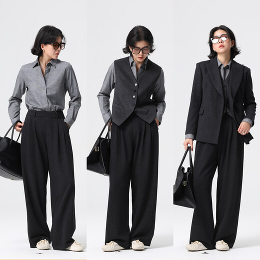 Xingzhi WeTHEE practical single product that is not cool, double-sided brushed floral yarn soft right shoulder narrow sleeve commuter shirt winter blue M