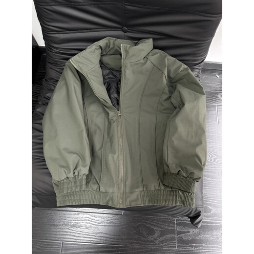 The most beautiful stand-up collar silhouette short cotton jacket men's winter design splicing flight jacket bomber work jacket black XL recommended 125-145Jin Jin equals 0.5 kg