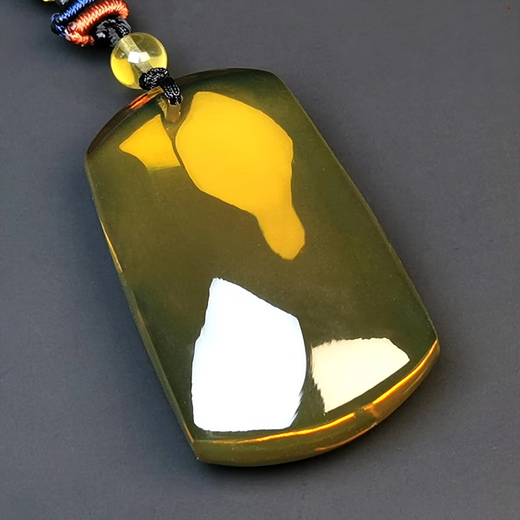 Amber School, one thing, one picture, one certificate, blue amber pendant, natural amber, necklace chain, water purification grade pendant, no cracks, pendant, 11.79 grams, 44*27*13 mm