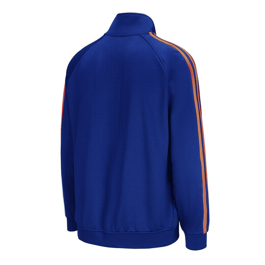 Adidas Jacket Men's Spring and Autumn Running Sports Knitted Stand Collar Jacket Outdoor Sportswear Blue Orange XL