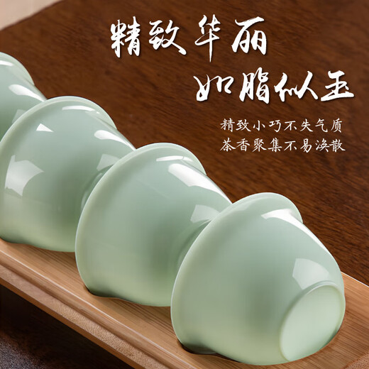 Jidaocook high-end imitation jade disposable kung fu tea cup home office reception guest cup thickened and high temperature resistant tea cup jade tea cup 2 packs of 100 thickened and anti-scalding