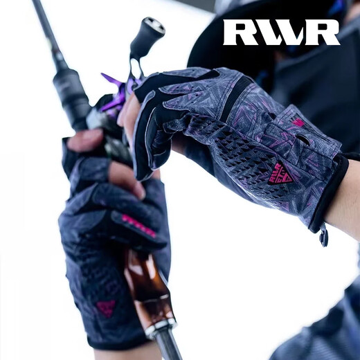 RVVR2026 Lure Gloves La Sherrie Three-Finger Fishing Gloves Wear-resistant, Non-Slip, Comfortable All-Season Gloves 2026 Model-Exposed Three Fingers-La Sherrie-Ring Crack Powder XL