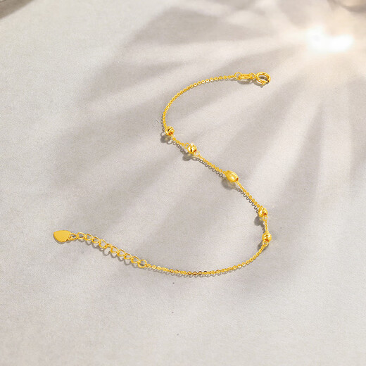 Saturday Lucky Yellow 18K Gold Bracelet Colorful Gold Bracelet Birthday Gift KH072149 About 16+2.5cm