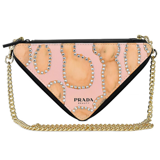 PRADA Diamond Girl Hand-painted Beads Chain Oxidized Cosmetic Bag Handbag Crossbody Bag Pink Diamond Sweetheart-White Gift Box