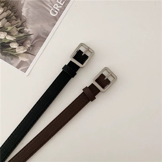 Haofanjie belt women's small belt women's thin black next day delivery trousers belt simple and versatile male student trousers decoration 1 small thin belt black