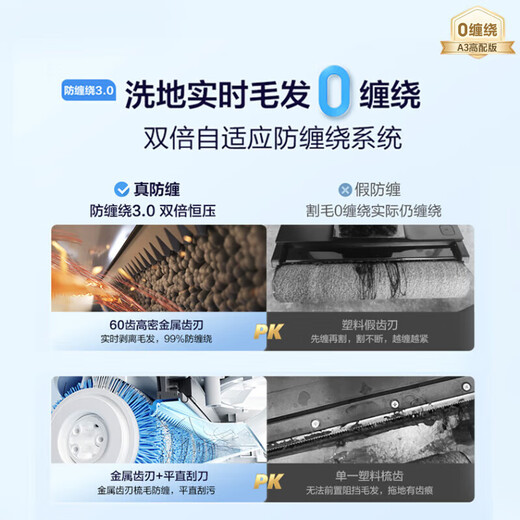 Haier household floor scrubber A3S high temperature 95 hot air 180 flat-laying anti-winding intelligent suction and mopping all-in-one automatic cleaning washing sweeper mop sterilization handheld air vacuum cleaner A3S (elegant piano paint gray version)