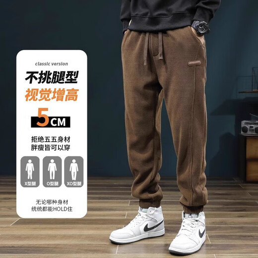 Clearance leakage corduroy casual pants for men in autumn and winter loose leggings sweatpants thickened warm workwear sweatpants Factory direct sales high quality clearance leakage K162 plus velvet gray 4XL Recommended weight 160-170Jin Jin equals 0.5kg Can be worn