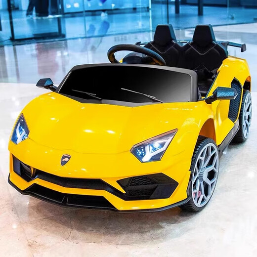 Lanlambo children's electric car four-wheel with remote control baby toy car men and women can sit on four-wheel drive charging stroller model car + no remote control + no battery electric drive