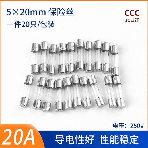 ZAVE fuse glass fuse fuse 5*20mm 20A (20 pieces)