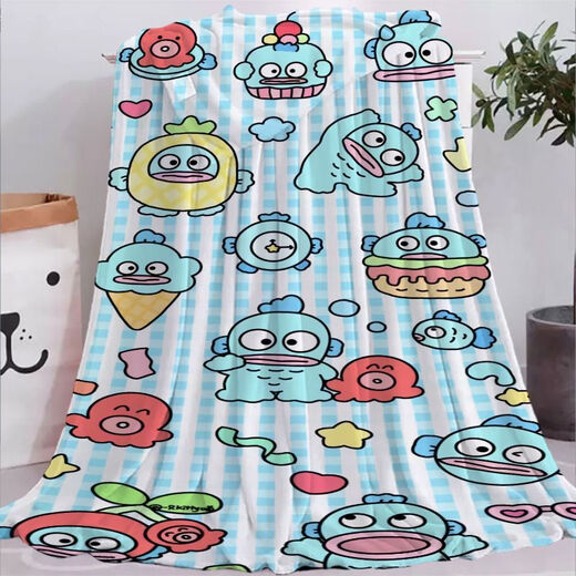 Sanrio (SANRIO) Hangyodon Flannel Blanket Children's Half Mermaid Blanket Office Lunch Break Air Conditioning Blanket Knee Blanket 046-9 200cm*150cm (Single Blanket)