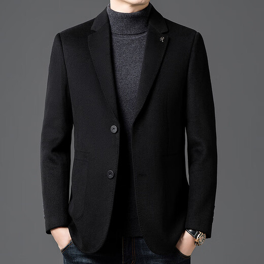 Jiangong international brand men's high-end woolen suit jacket men's winter new wool business casual suit men's single suit gray XL 180