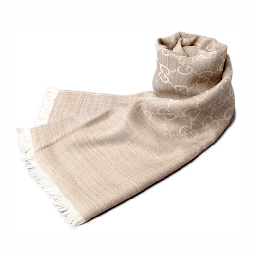 Gucci (GUCCI) scarf, couple autumn and winter versatile wool mid-length women's and men's scarf, holiday gift, birthday gift, beige 165904 3G646 9500