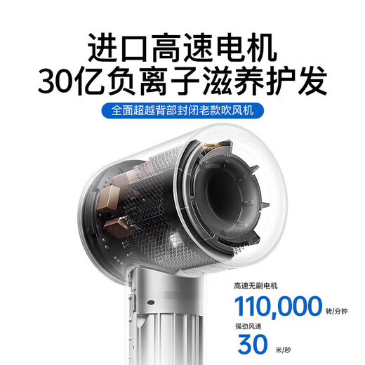 Pinguan True Color High Speed Hair Dryer Home Silent Negative Ion High Power Does Not Hurt Hair Constant Temperature Hair Dryer Speed Dry Hair Dryer Home Ladies Only Student Dormitory Premium Gray Five Air Nozzles Negative Ions + Constant Temperature Hair Care + 15 Seconds Quick Dry