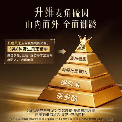 Vitagreen five-color Ganoderma lucidum capsules to improve immunity and ergothioneine imported from Hong Kong, 72 capsules