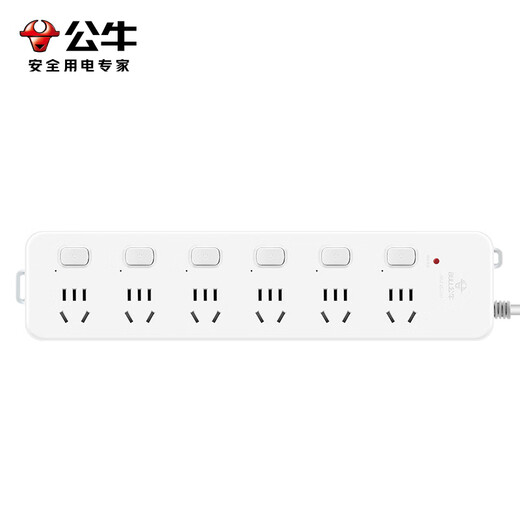 Bull (BULL) super power overload protection new national standard/plug board/plug strip/row plug/terminal board 6-position sub-control total length 3 meters (new national standard) GN-313
