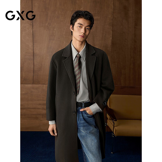 GXG Men's Wear Shopping Mall Long Coat 2025 Winter New Arrival G25X264016 Brown M