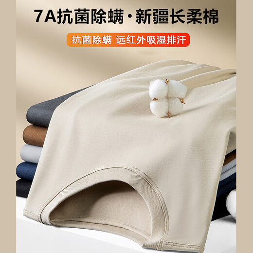 7A Antibacterial 100% Cotton Basic Bottoming Shirt Long Sleeve T-shirt Men's Casual Inner Versatile T-shirt for Men and Women White 2XL Recommended 140-155Jin Jin is equal to 0.5 kg