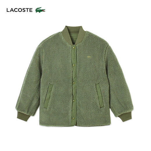 LACOSTE French crocodile women's reversible cotton jacket | BF0651 BMY/khaki green L 40
