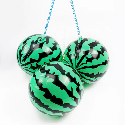 Huaiman children's slap ball, soccer ball, infant and toddler baby hand-catchable inflatable chain ball with drawstring for boys and girls, sling soccer ball + watermelon ball + free pump