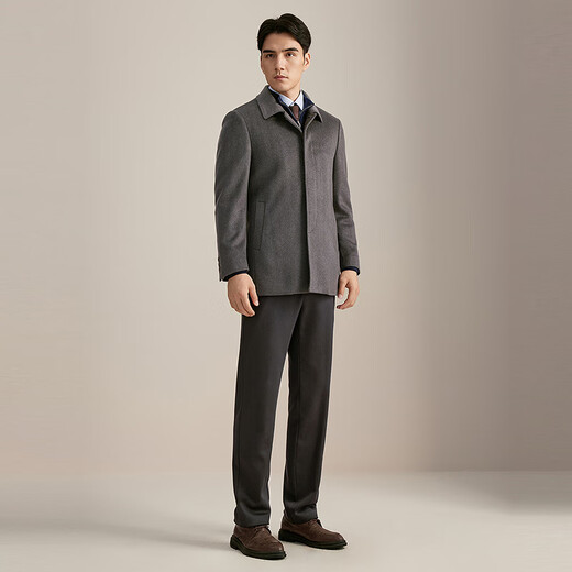 雅戈尔（YOUNGOR）大衣男全羊绒无衩商务大衣可脱卸鹅绒内胆温暖舒适2025商场同款 红咖YYSY01N167VFA XL 175/100A （推荐140-150斤）