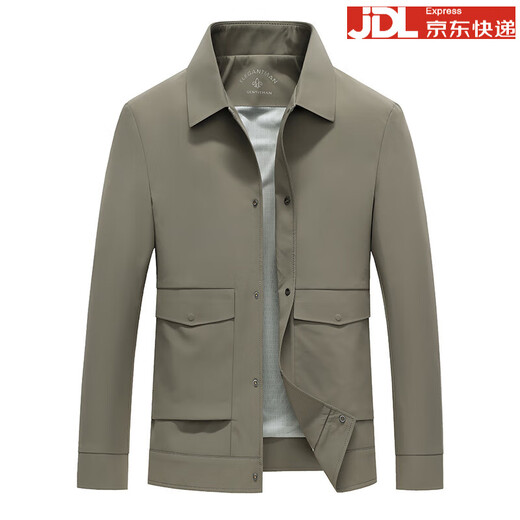 BOSS Spring and Autumn Men's Jacket 2025 New High-end Light Luxury Early Autumn Wear Casual Pilot Jacket No Ironing Khaki 2XL 185 Suitable for 155-170Jin Jin is equal to 0.5 kg