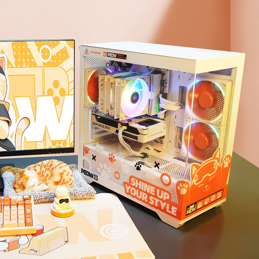 Colorful (Colorful) i5 14600KF RTX5070 5060TI graphics card Orange Shadow Orange Orange Cat customized model Game live broadcast design computer host desktop assembly machine with two 12490F丨16G丨1TB丨5060 graphics card original box
