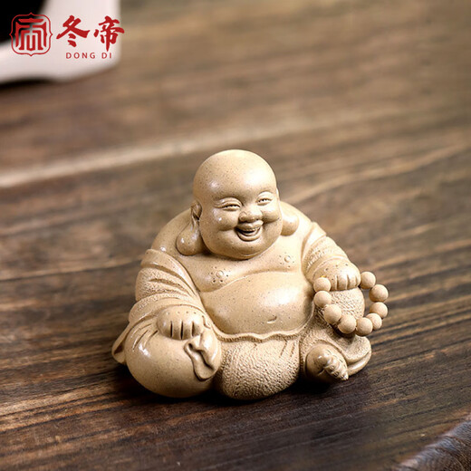 Winter Emperor Yixing purple sand tea pet Maitreya Buddha Chen Hongjun handmade Benshan Duan Xiaokou Zen meaning Yuanbao Buddha fine tea toy can nourish Benshan Maitreya (Chen Hongjun handmade work)