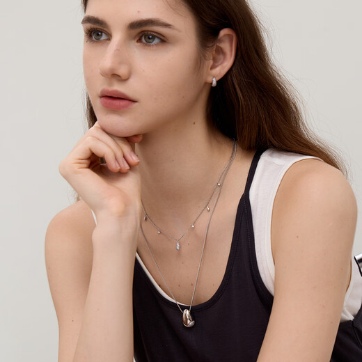 Arsis Streaming Water Drop Pendant Necklace for Women, Fashionable High-end Sweater Chain Necklace as a Gift for Girlfriend Streaming Water Drop Pendant Necklace (Large Size)