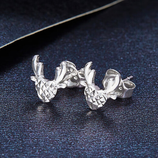 Lao Fengxiang platinum earrings Yilu You You earrings as a gift for your girlfriend as a gift platinum jewelry platinum about 1.40g