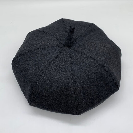 Old man's hat men's thin style old man's woolen beret middle-aged and elderly father's painter's hat cloth hat octagonal hat black_autumn and winter woolen M (58-59cm) one size