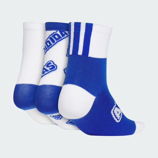 Adidas three pairs of comfortable socks for boys and girls Adidas official light sports white/true blue 5-7 years old KXXL