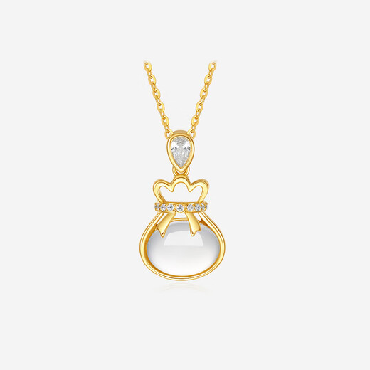 Saturday Fortune (ZLF) S925 silver chalcedony necklace small lucky bag pendant for girlfriend’s birthday gift pendant chain length 40+5cm