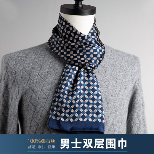 Shijanu new men's summer scarf 2025 new thin silk scarf suit shirt neck guard elegant and extraordinary_(155*26cm)
