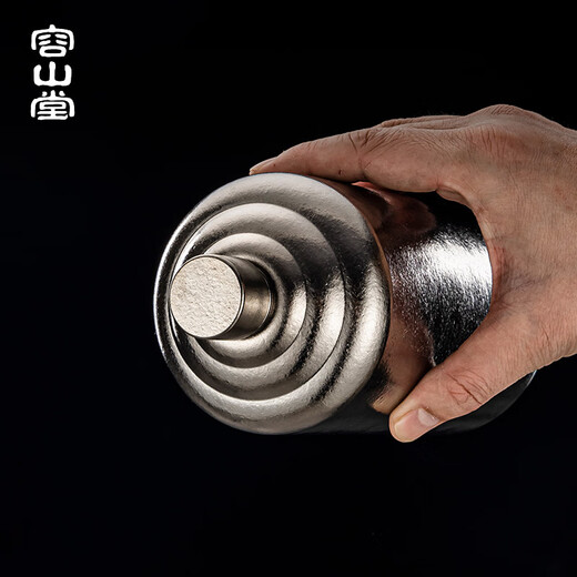 Rongshantang Pure Titanium Wine Bottle Home Large Capacity Portable High-End Exquisite Empty Wine Bottle White Wine Bottle Wine Bottle Filled with White Wine Extra Large Pure Titanium Wine Bottle-1000ml Haoyue Silver