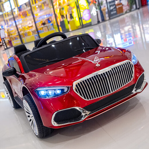 Other electric vehicles, four-wheeled vehicles, men and women, children, babies, Mercedes-Benz toy cars, can sit on people, remote control stroller, rechargeable children, painted red dual-drive, 12V4.5A explosion-proof battery + leather seat, electric drive