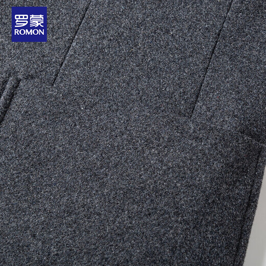 ROMON Woolen Suit Men's Autumn and Winter Business Casual Single Suit Coat Warm Jacket Men 2079 Black 4XL