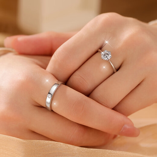 RHM platinum ring for women one carat moissanite PT950 platinum wedding couple ring birthday gift for girlfriend platinum couple ring pair + certificate + gift box