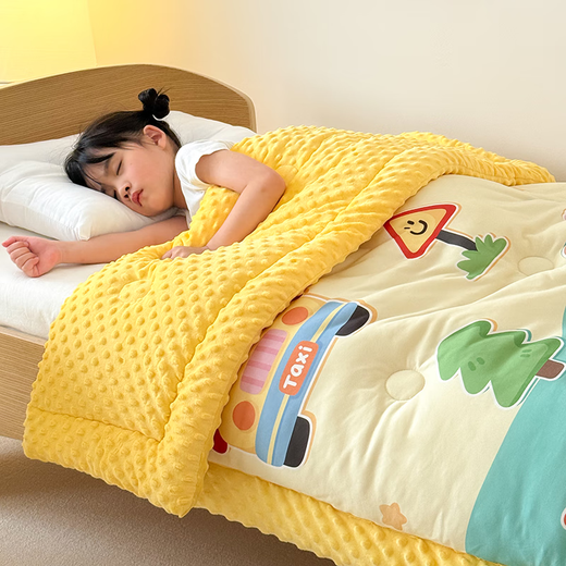 Langsha (langsha) Kindergarten Children's Quilt Doudou Quilt Soothing Quilt Nap Quilt Single Dormitory Spring Autumn Quilt Winter Quilt Core Type A-Animal Paradise Soothing Doudou Quilt 120*150cm Spring and Autumn Quilt Weighs about 2 Jin Jin equals 0.5 kg