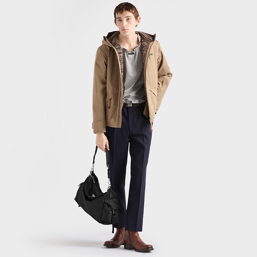 PRADA/Prada Gift Men's Prada Explore Re-Nylon and Cow Leather Handbag Black