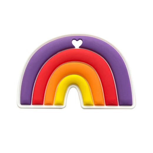 Rainbow chewable baby anti-biting hand food-grade children's oral molar stick can be boiled silicone teether pink 1 piece