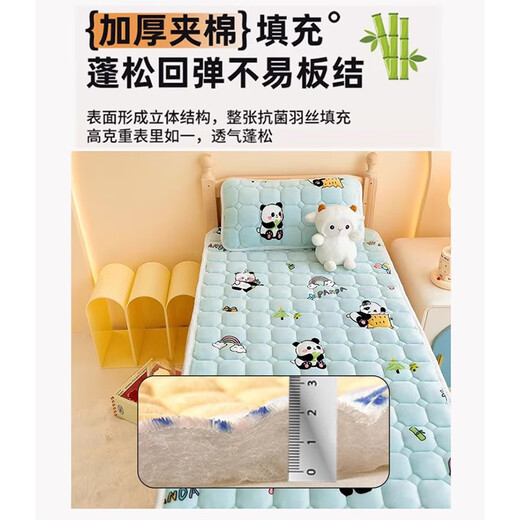 Japanese technology milk velvet mattress baby small mattress winter plus velvet splicing bed soft cushion children kindergarten sleeping mat L Red Panda single mattress has been quality inspected. Class A_plus velvet and thickened_can 50*90cm
