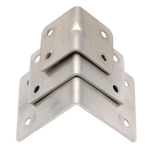 Bingyu thickened stainless steel L-shaped corner code connector angle iron bracket (with screws) straight side 6 holes 30x38x1.2mm thick 10 pieces/pack BYT-492