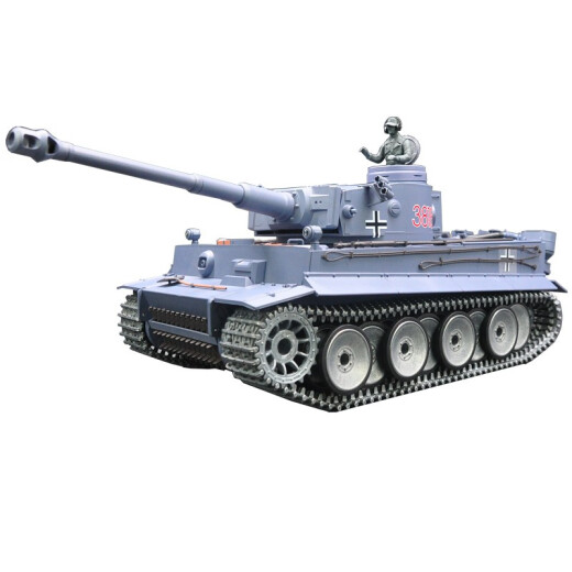 Henglong German Tiger Metal Remote Control Tank Car Model Alloy Chariot Children's Toy Launching Smoke Sound Effect Boy 3818 Professional Advanced Edition (Metal Wheel) 7000 mAh battery (about 2 hours of driving)