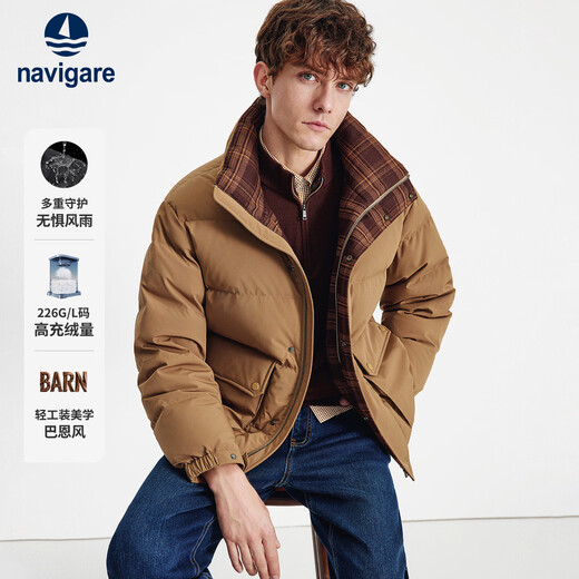 纳维凯尔意大利小帆船25年新款男巴恩风厚款羽绒服户外三防外套1341605507
