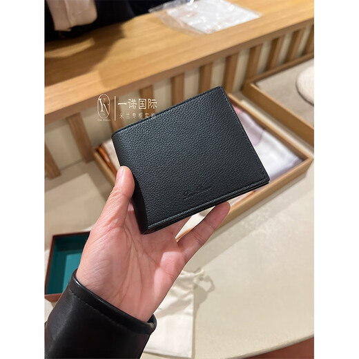 Loro Piana/Noyo Piana LP men's bag Extra wallet black calfskin bi-fold short flip card bag 2026 new black regular