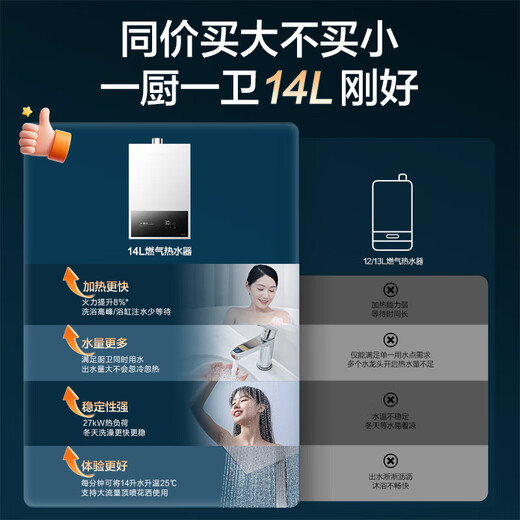 Vanward WH1 PRO 15% subsidy 14-liter gas water heater natural gas water gas dual-adjustable constant temperature household energy-saving gas-saving anti-freeze ironing wind-resistant ultra-thin and compact