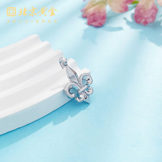 Beijing Gold Trading Center Co., Ltd. platinum pendant pt950 elegant iris pendant for women for girlfriend and wife's birthday, about 2.94g